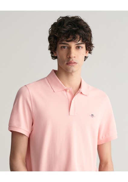 Erkek Pembe Regular Fit Logolu Polo 2210.671