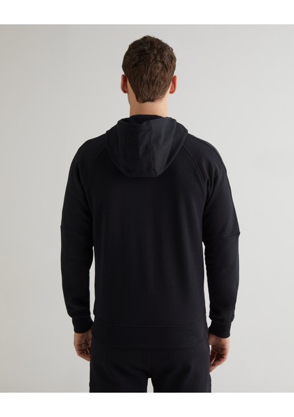 Erkek Siyah Regular Fit Fermuarlı Logolu Sweatshirt 2524134T.5