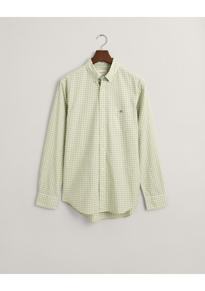 Erkek Yeşil Regular Fit Düğmeli Yaka Kareli Gömlek 3000120.345 fırsatları