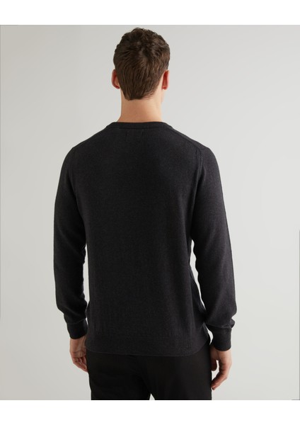 Erkek Gri Regular Fit Bisiklet Yaka Logolu Kazak 8060068.97 fiyatları