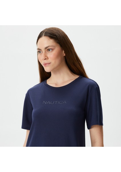 Nautıca Kadın Lacivert Relaxed Fıt Kısa Kollu Elbise 45D412T.4VN
