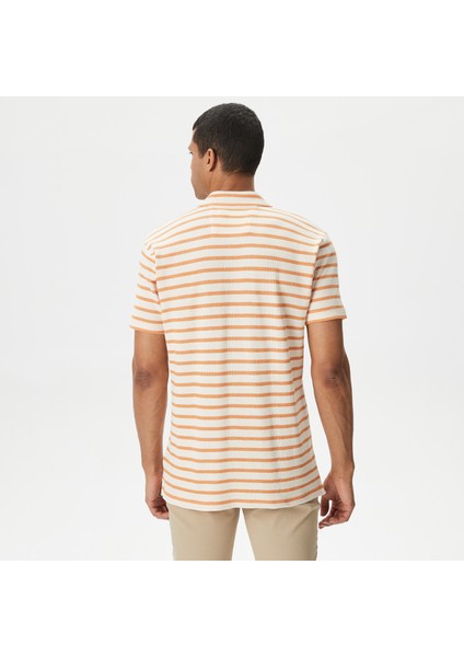Nautıca Erkek Turuncu Classıc Fıt Kısa Kollu Çizgili Polo K45314T.80E fiyatları
