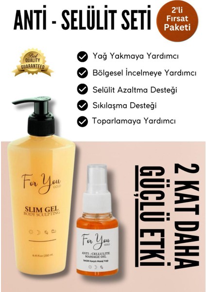 Slim Jel İnceltici, Sıkılaştırıcı ve Anti Selülit Yağ Set