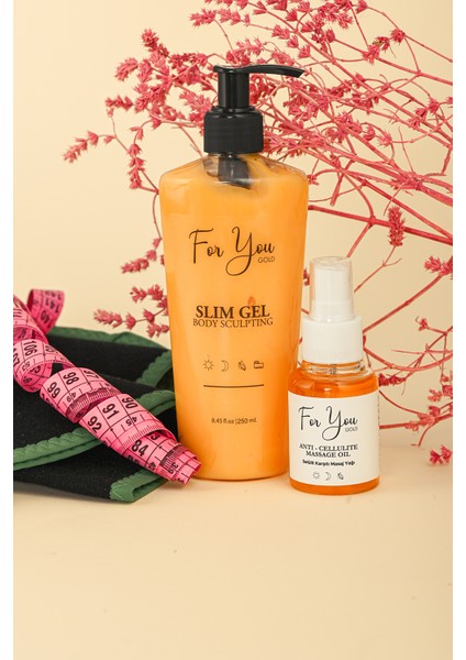 Slim Jel İnceltici, Sıkılaştırıcı ve Anti Selülit Yağ Set
