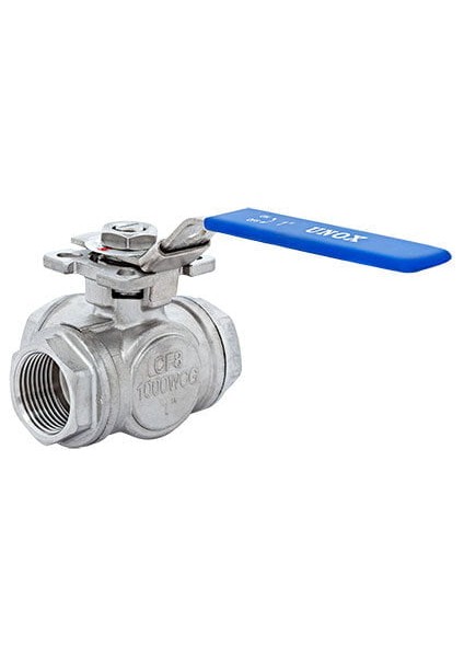 3 Yollu Tepe Flanşlı T Port Paslanmaz Dişli Küresel Vana 11/2"