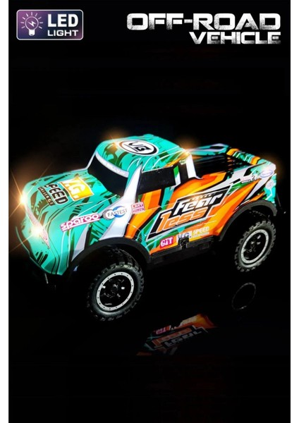 Full Fonksiyon LED Işıklı Gövde 1:20 Off Road Şarjlı Rc Uzaktan Kumandalı Yarış Arabası - Off-Road Araç modelleri