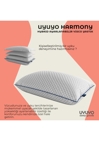 Uyuyo Sleep Goods Uyuyo Harmony Ayarlanabilir Hybrid Visco Ortopedik Yastık