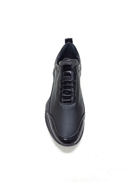 Siyah Deri Erkek Sneaker Spor Ayakkabı