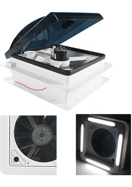 36X36CM Karavan Heki LED Işık+Çift Yön Fan+Sineklikli modelleri