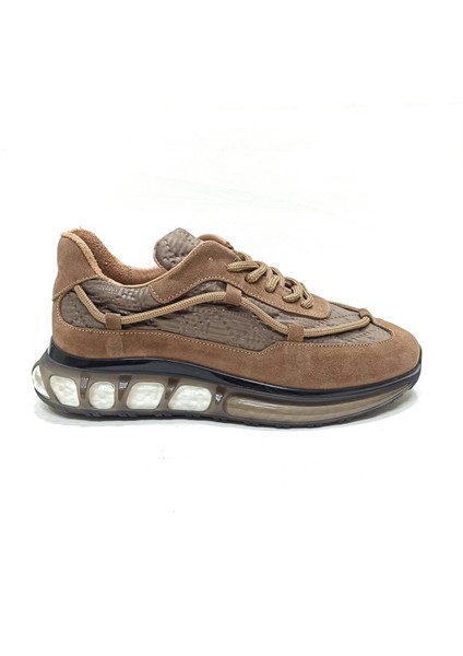 Vizon Kahve Deri Erkek Sneaker Spor Ayakkabı