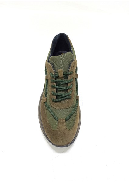 Haki Yeşil Deri Erkek Sneaker Spor Ayakkabı fırsatları