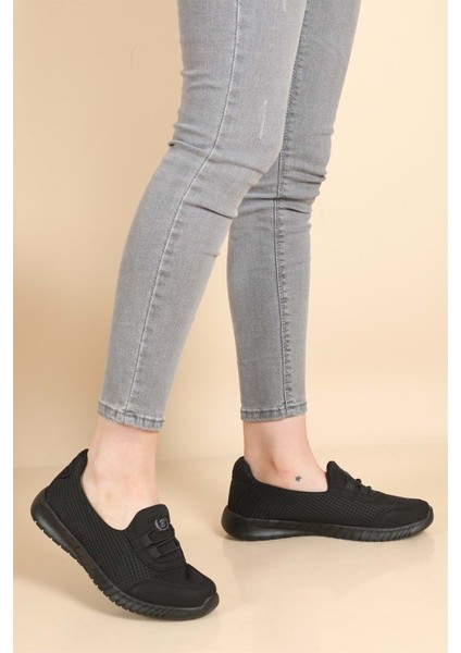 Çiğdem Lastikli Esnek Kadın Babet Spor Ayakkabı - Siyah - 40 fiyatları