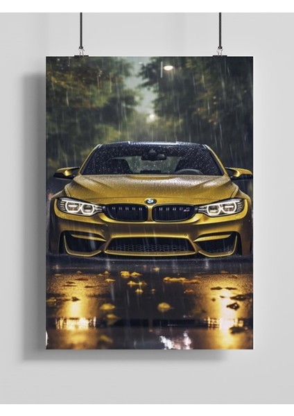 Bmw Araba Posteri-Çerçevesiz Parlak Fotoğraf Kağıdı