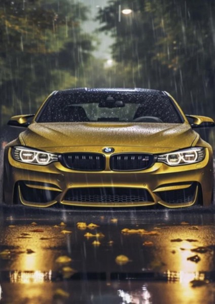 Bmw Araba Posteri-Çerçevesiz Parlak Fotoğraf Kağıdı