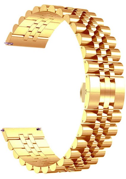 Google Ticwatch S2 Wear Os Için 22 mm Çift Renkli Ayarlanabilir Kopçalı Metal Kayış-Kordon Krd-36