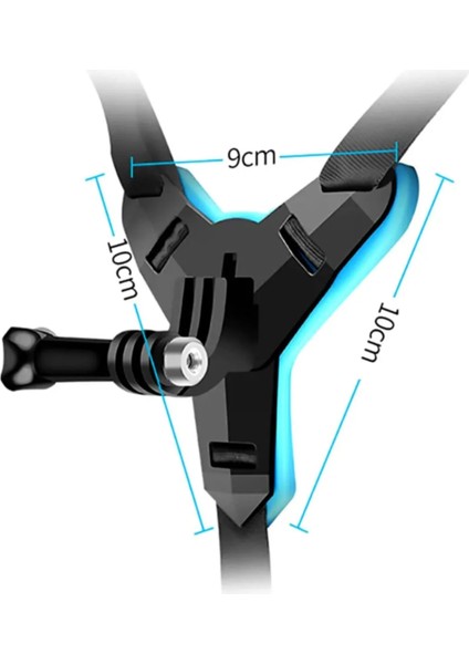 Tüm Aksiyon Kameralara Uyumlu Kask Bağlantı Kayışı Mavi