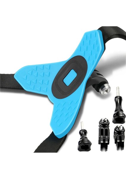5 Parça Aksiyon Kamera Tutucu Jaw Mount Motor Kask Çene Tutma Aparatı Mavi