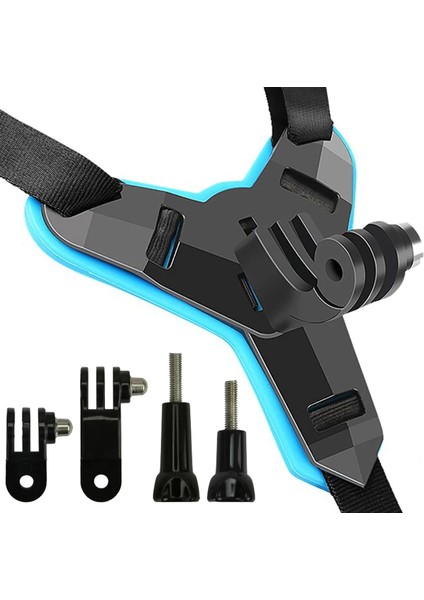 5 Parça Aksiyon Kamera Tutucu Jaw Mount Motor Kask Çene Tutma Aparatı Mavi