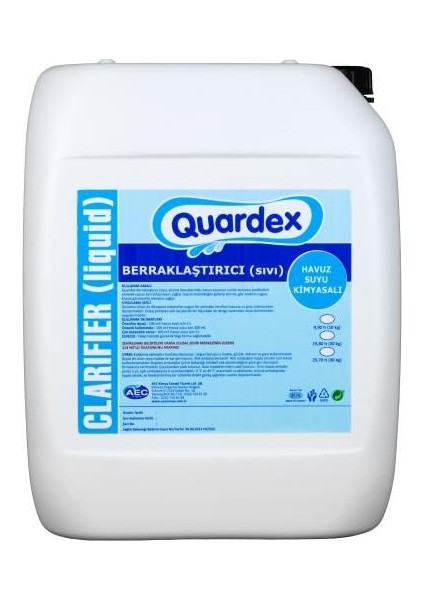 Havuznet Quardex Berraklaştırıcı/Parlatıcı 20LT