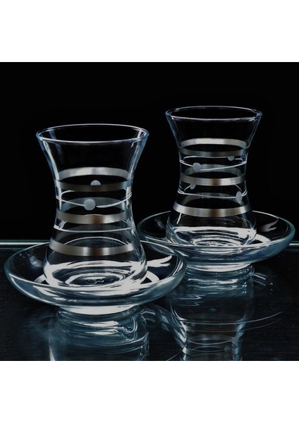 Ince Belli Planet Platin 12 Parça 6 Kişilik Çay Takımı