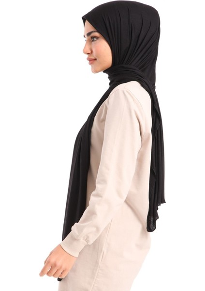 Likralı Penye Şal Siyah modelleri