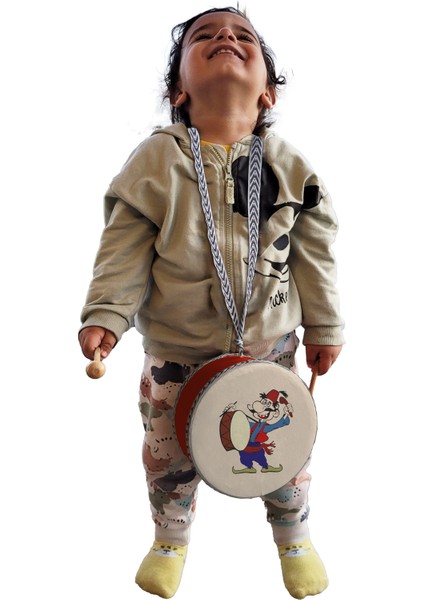 Çocuk Davulu Davulcu Baskılı Kırmızı modelleri