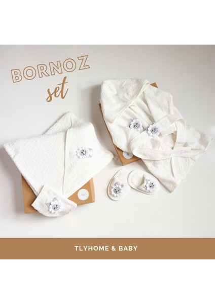 Tly Home Textiles Bebek Bornoz Seti Lama Modelli