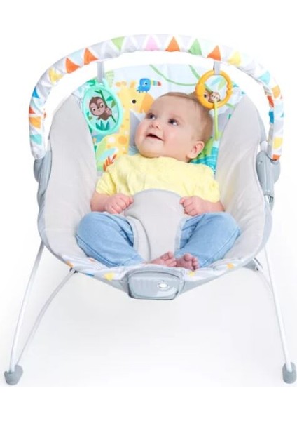 Ana Kucağı Rahatlatıcı Titreşimler Bebek Koltuğu - Çıkarılabilir Oyuncak Barı, Kaymaz Ayak, 0-6 Ay, 9 Kg'ya Kadar (Safari Eğl modelleri
