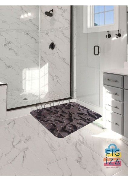 Su Emici Banyo Paspası 3D Desenli Abdest Paspası Kaymaz Taban Banyo Paspası modelleri