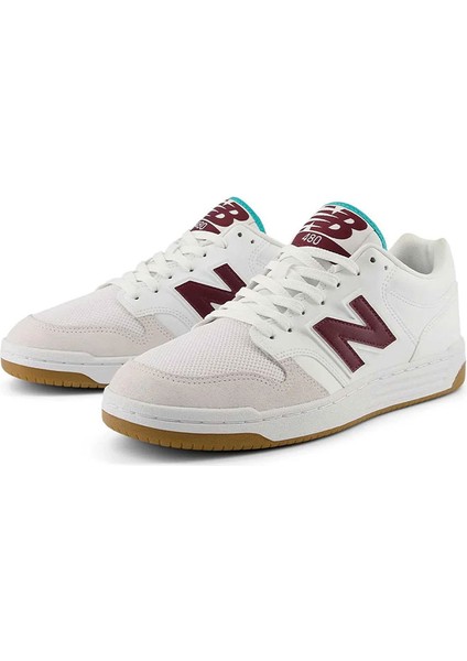 NB Lifestyle Unisex Shoes BB480LFT Unisex BEYAZ-BORDO Günlük Sneaker Ayakkabı