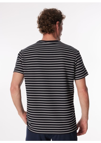 Bisiklet Yaka Çizgili Lacivert Erkek T-Shirt F4SM-TST 0259 fırsatları