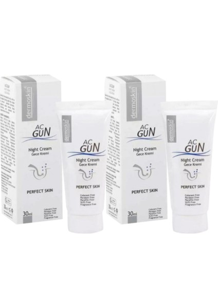 Acgun Akneli Ciltler Onarıcı Gece Kremi 30 Ml X 2 Adet