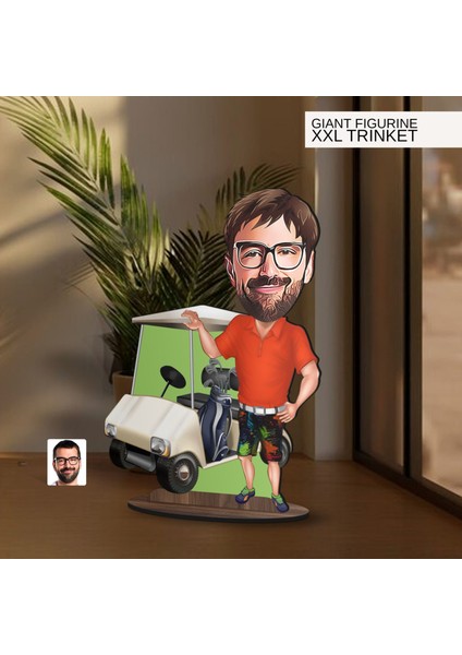 Kişiye Özel Golf Oyuncusu Karikatürlü Büyük Boy Ahşap Biblo-8 Arkadaşa Hediye , Sevgiliye Hediye, Kişiye Özel Biblolar modelleri