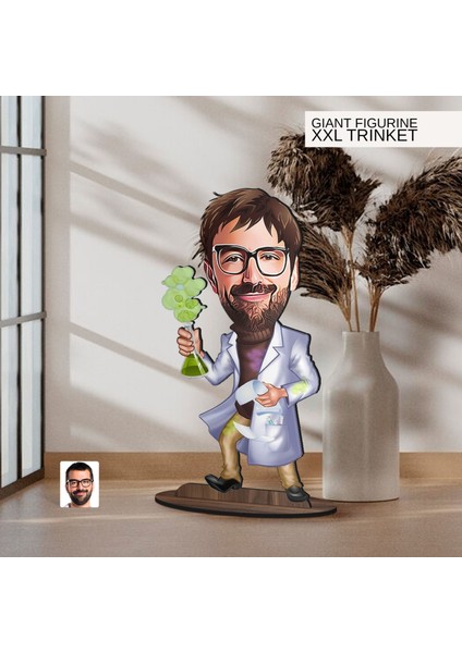 Kişiye Özel Öğretmen Karikatürlü Büyük Boy Ahşap Biblo-9 Arkadaşa Hediye , Sevgiliye Hediye, Kişiye Özel Biblolar