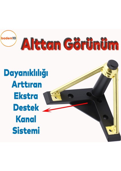 Pars Lüks Mobilya Oturma Grubu Kanepe Sehpa Tv Ünitesi Koltuk Ayağı Baza Ayakları Siyah Altın 12 cm fırsatları