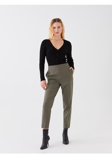 Classic Beli Lastikli Standart Fit Kadın Pantolon