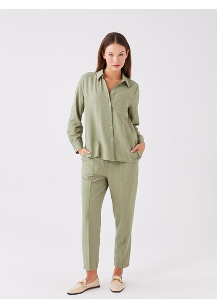Classic Beli Lastikli Standart Fit Kadın Pantolon