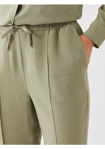 Classic Beli Lastikli Standart Fit Kadın Pantolon fırsatları