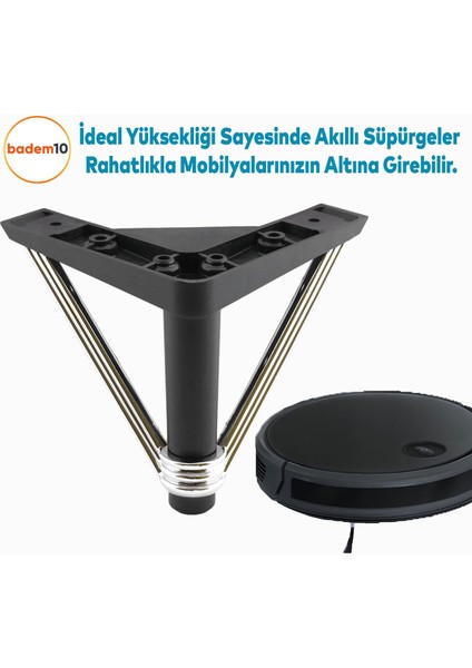 Pars Lüks Mobilya Oturma Grubu Kanepe Sehpa Tv Ünitesi Koltuk Ayağı Baza Ayakları Siyah Krom 12 cm indirimleri