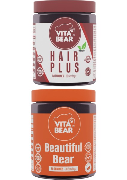 Hair Plus Vegan Saç Vitamini & Vita Bear Cilt Vitamini