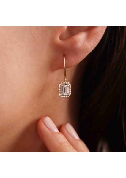 14 Ayar Sarı Altın Sallantılı Baget Küpe modelleri