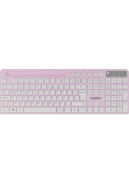 KM-730 Pembe/beyaz Kablosuz Q Multimedia Klavye + Mouse Set