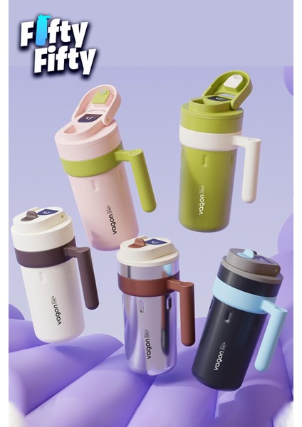 600 ml LED Sıcaklık Göstergeli Akıllı Çelik Termos Kulplu -Kahve BARDAĞI-MUG-FFVGN2009 fırsatları