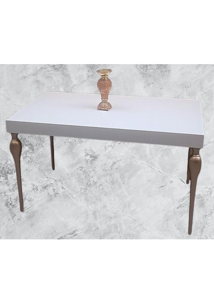 Orta Sehpa 90362 Demonto Kayın Tombul Yüksek Ayak Krem Renk Geniş Tablo El Yapım