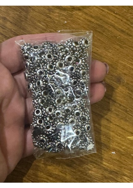 05MM 100 Adet Karartma Gümüş Renk Takı Boncuğu