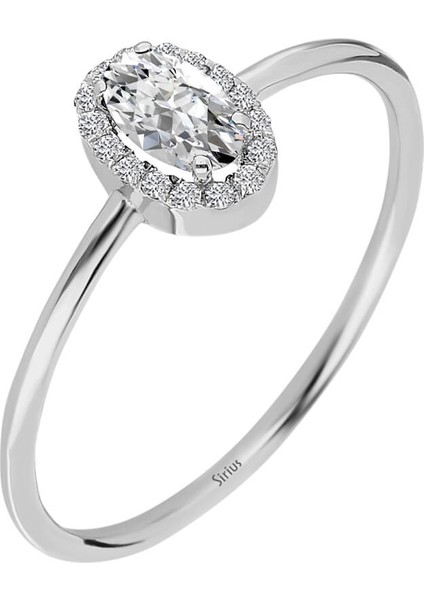 Pırlanta ve Beyaz Topaz Taşlı Mathilde Yüzük 0417R0336