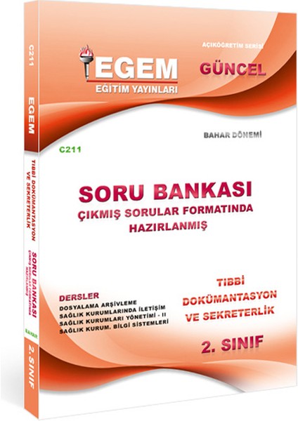 Tıbbi Dokümantasyon ve Sekreterlik Soru Bankası 2. Sınıf
