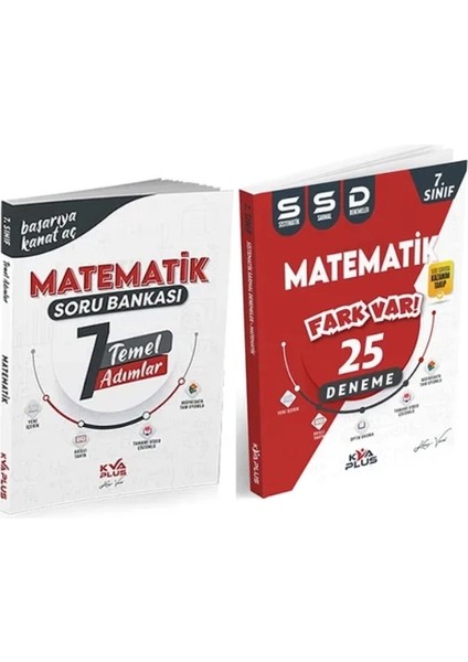 7.Sınıf Matematik Temel Adımlar Soru Bankası ve 25 Sistematik Sarmal Deneme 2 Kitap