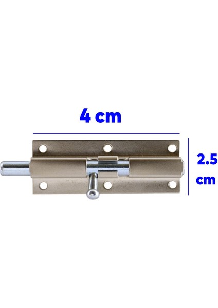 Küçük Mavzer Sürgü Sürgülü Sürgüsü Kilit Saten 25X40 mm Kapı Pencere Emniyet Kilidi Metal