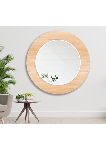 Tahta Desenli Temperli Cam Duvar Aynası modelleri